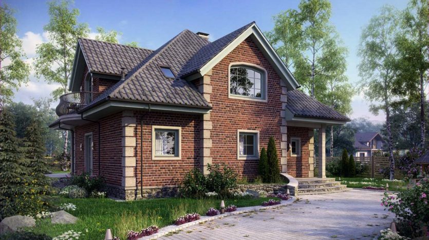 Проект кирпичного дома с мансардой Лесногорск