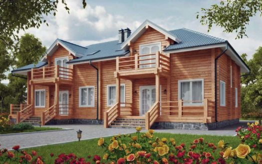 проект дома на две семьи двух хозяев из бруса