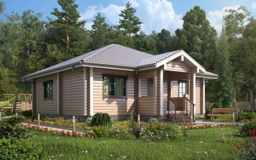 Проект одноэтажного дома из деревянного бруса
