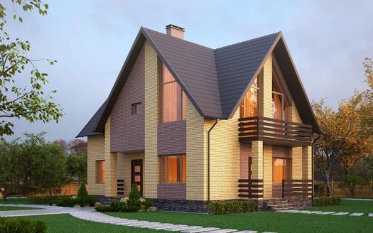 Проект дома из газоблоков с облицовкой кирпичем