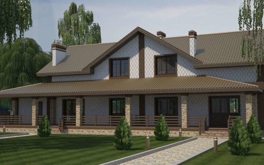 Проект дома на две семьи из газоблоков