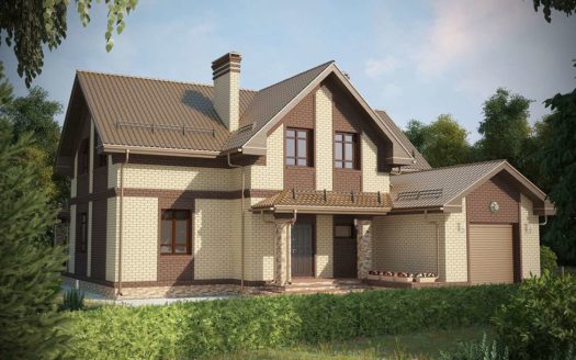 Проект дома с гаражом из газобетонных блоков
