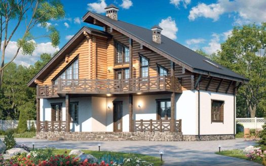 Комбинированный проект из камня и дерева
