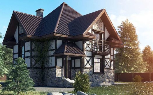 Проект каркасного дома фахверк