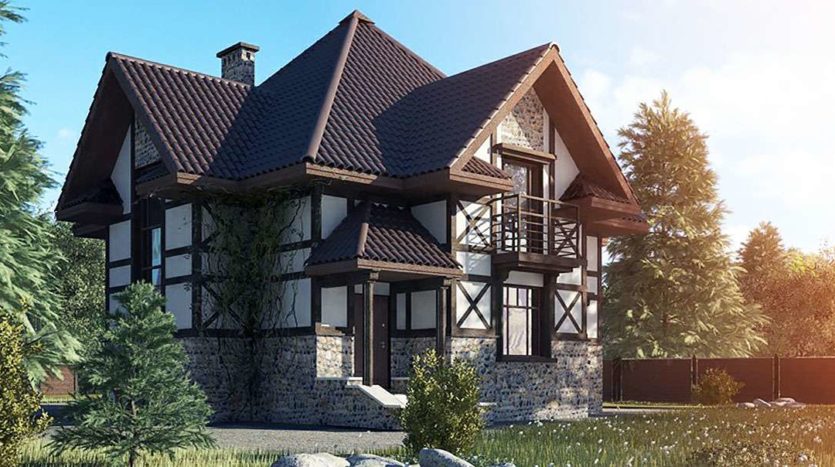 Проект каркасного дома фахверк