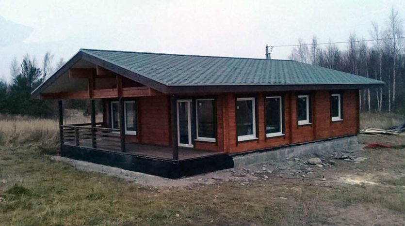 Проект одноэтажного дома из двойного бруса Новосибирск