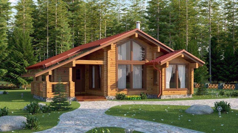 Одноэтажный дом из клееного бруса