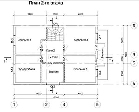 Проект дома шале из клееного бруса Владикавказ, планировка 2