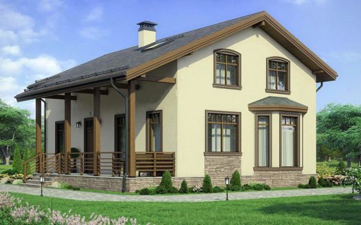 Дом из газобетона с эркером