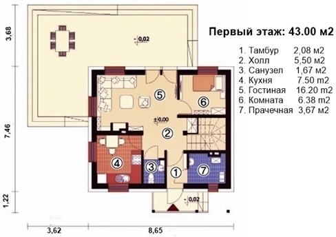 Планировка перового этажа