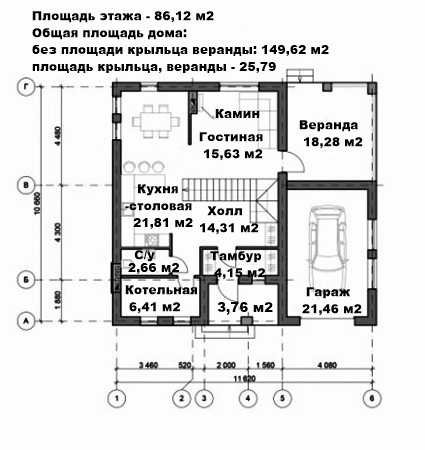 Планировка 1 этажа