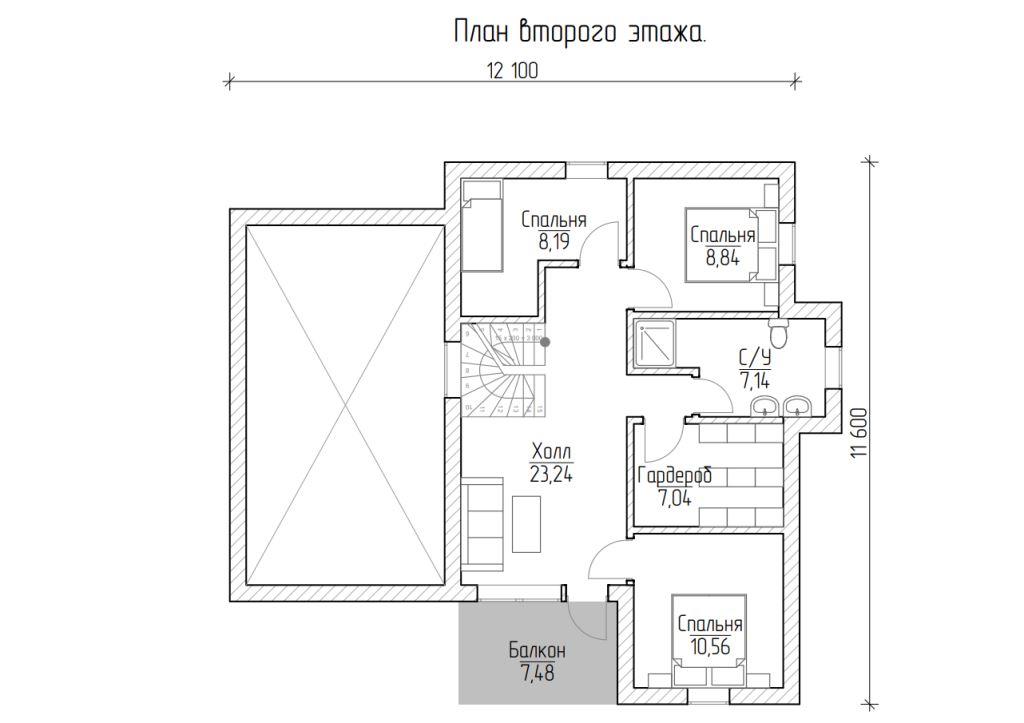 Проект современного дома в стиле хай тек Аксай, планировка 2