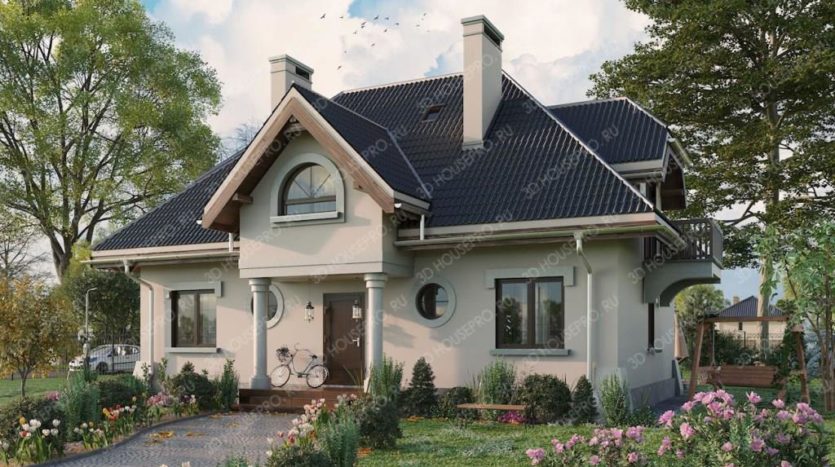 Проект красивого дома из блока Тара