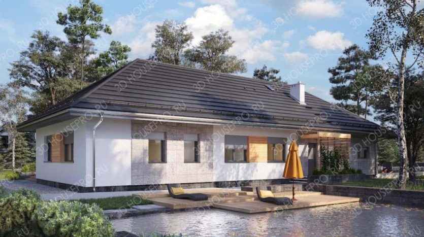 Проект одноэтажного дома в современном стиле Бастия