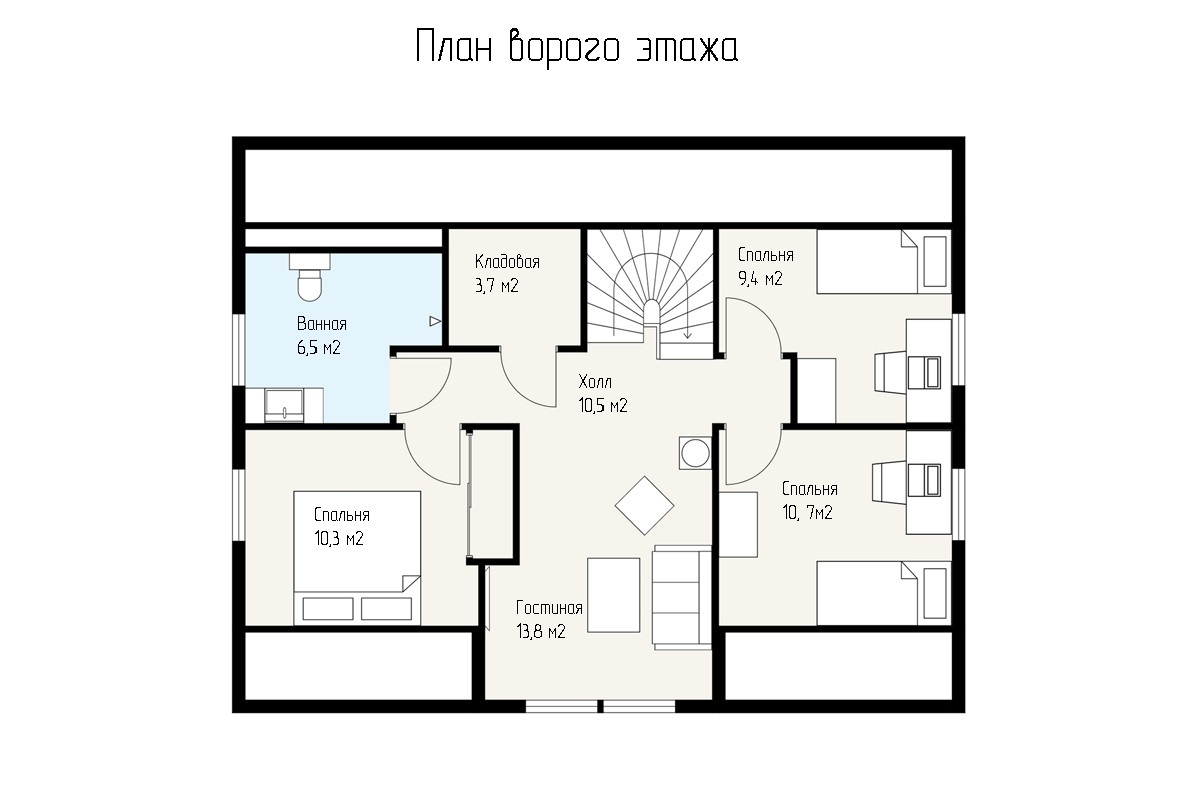 Проект американского дома в классическом стиле Электроугли, планировка 2