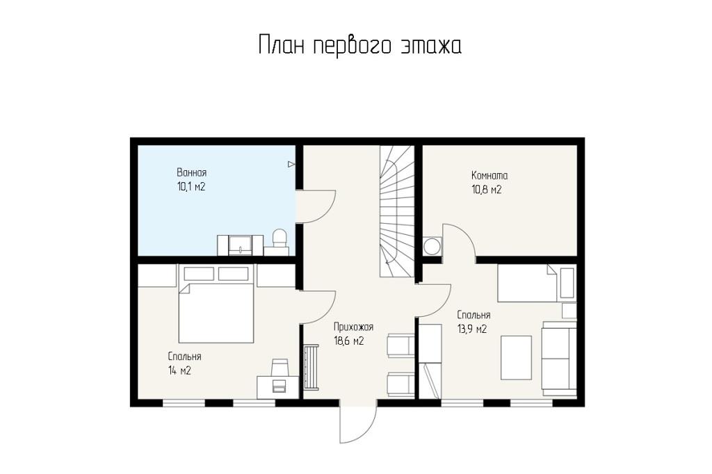 Проект дома на склоне с цокольным этажом Лермонтов, планировка 1