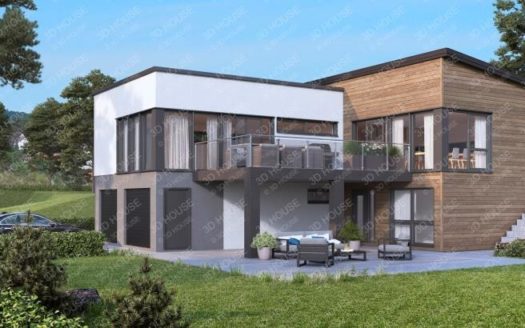 Проект дома с разноуровневой плоской крышей Раменское