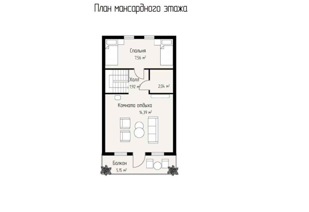 Проект двухэтажного загородного дома Ипатово, планировка 2