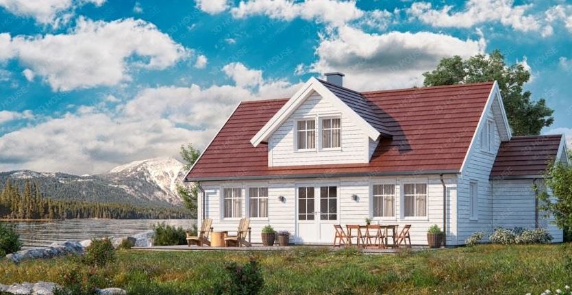 Проект дома в американском стиле с мансардным этажом Игарка