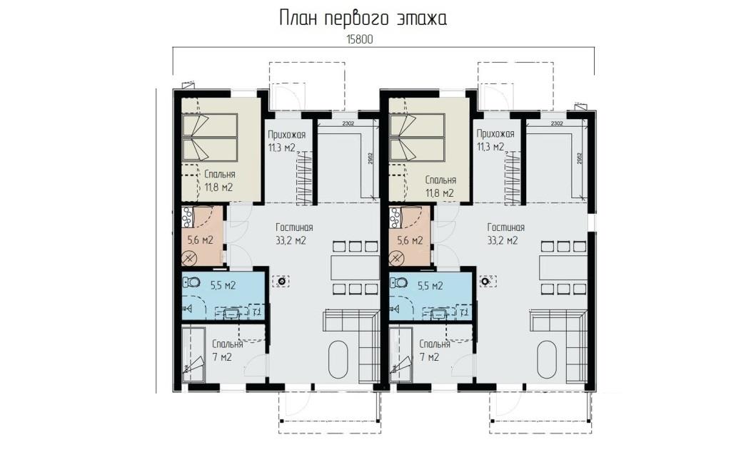 Проект гостевого дома Александровск-Сахалинский, планировка 1